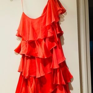 Halston silk one shoulder dress size 8